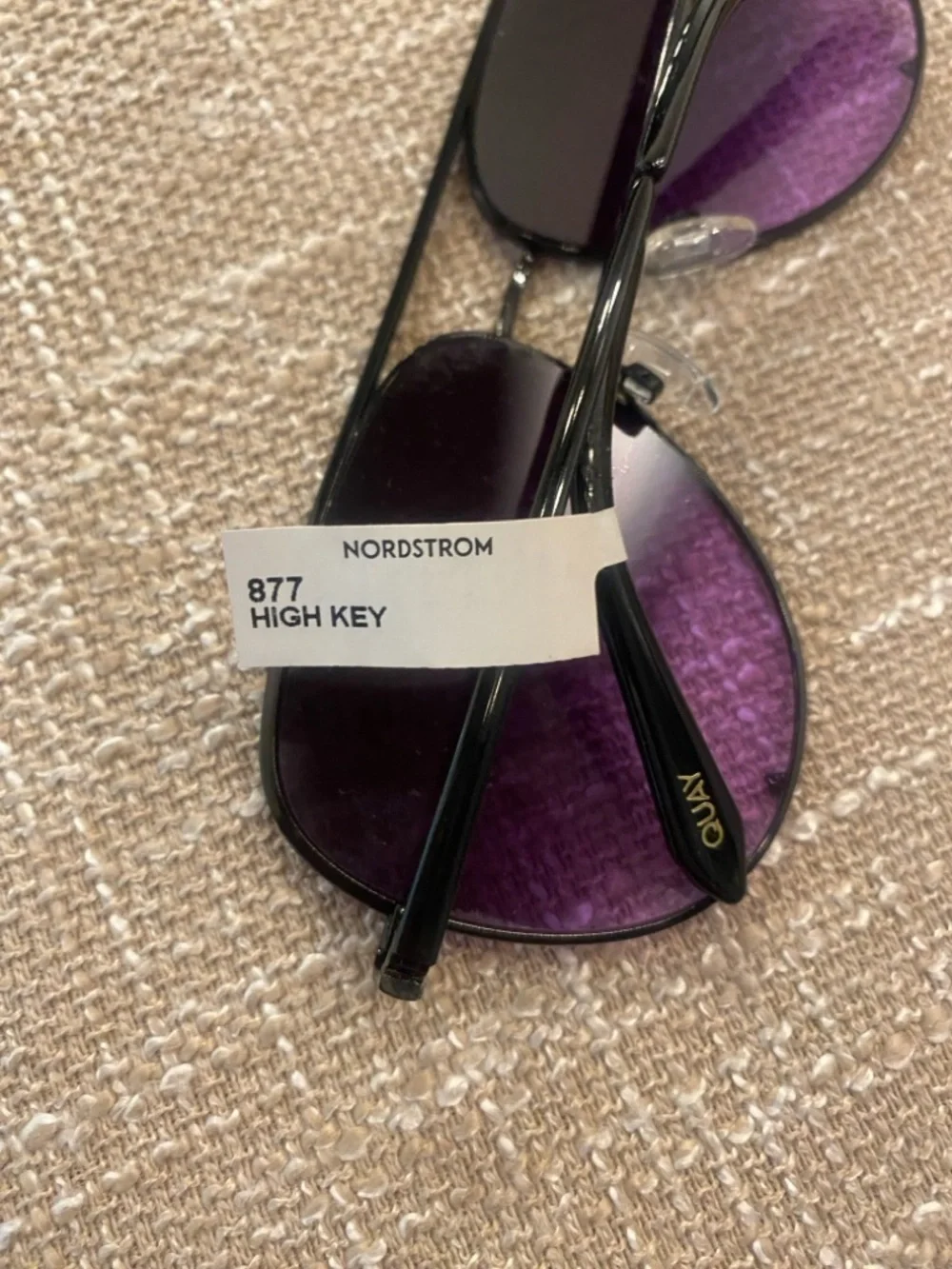 Quay Aviator Polarized Sunglasses High  Key Purple Gradient UV  New brand case